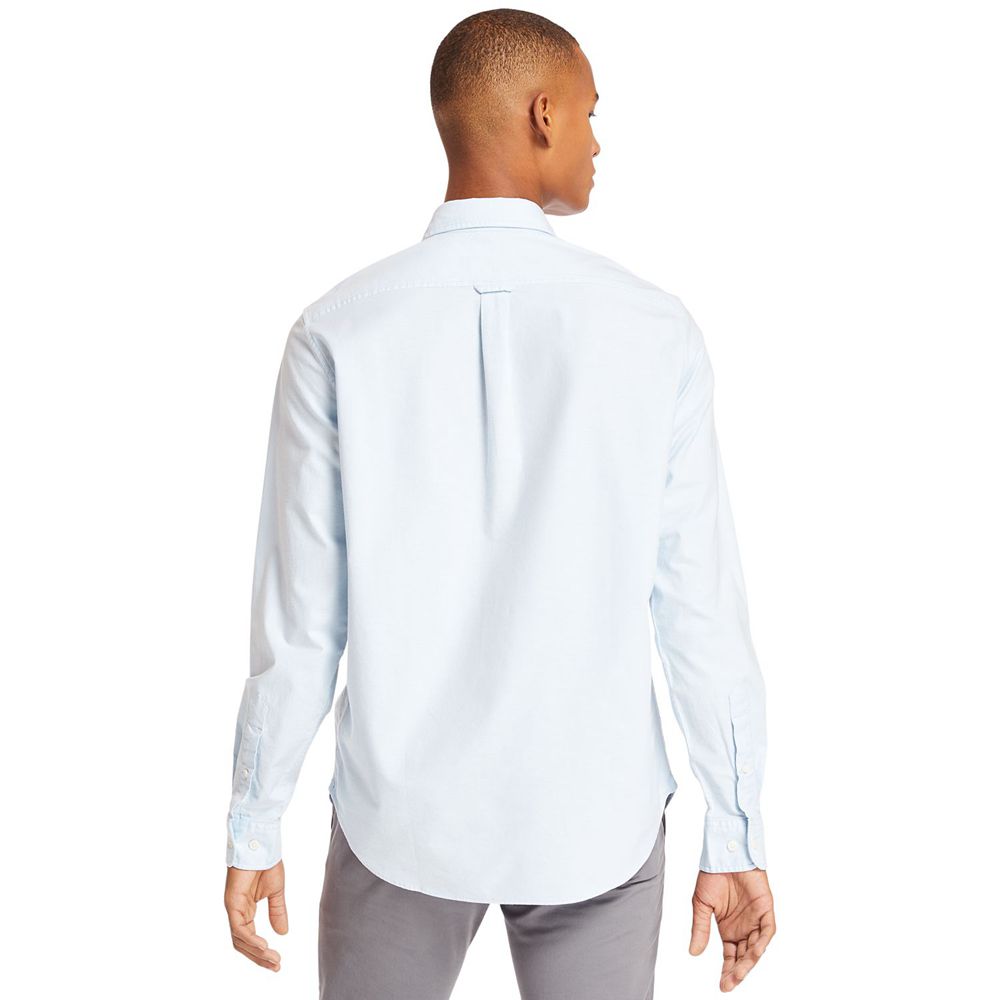 Timberland Mens Shirts Long Sleeve Stretch Oxford - White - India HN2069851